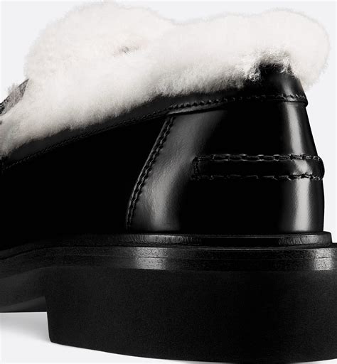 Dior Boy Loafer Black Calfskin and White Shearling